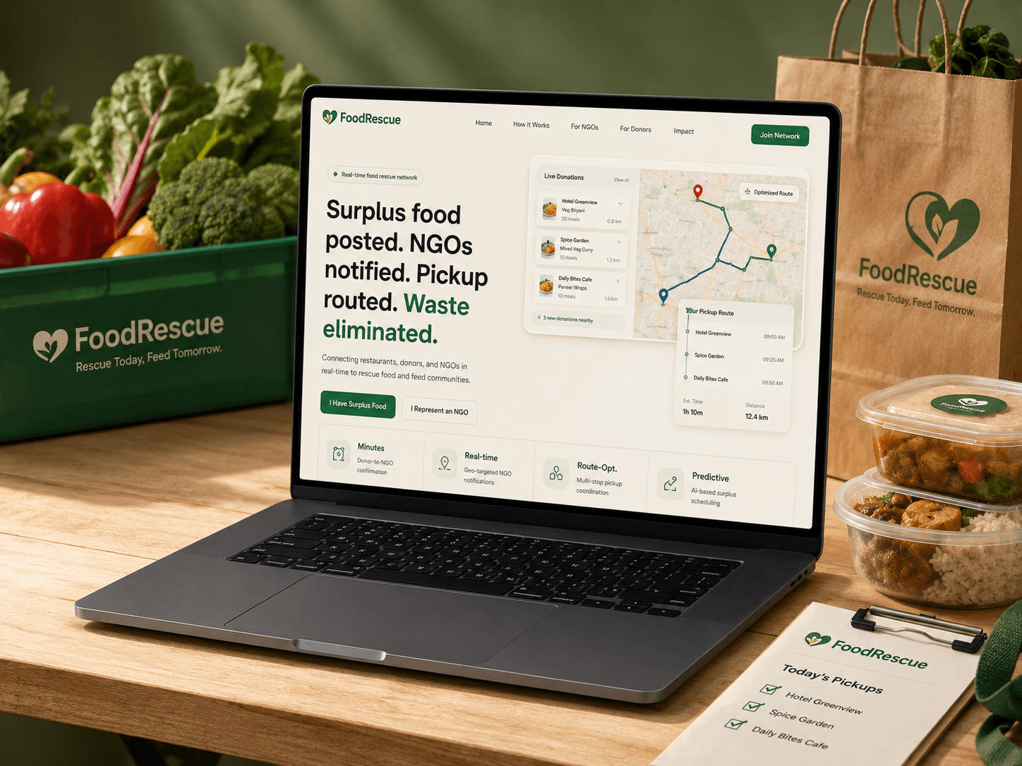 FoodRescue community food donation platform